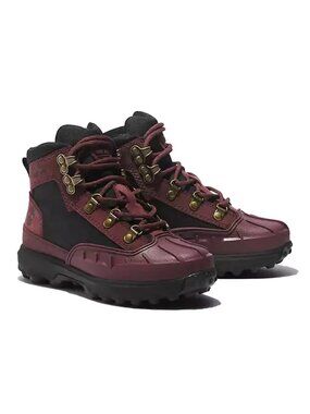 Timberland Boy's Burgundy Converge Waterproof Duck Hiking Boots Size 2